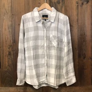 Rails plaid button up collard